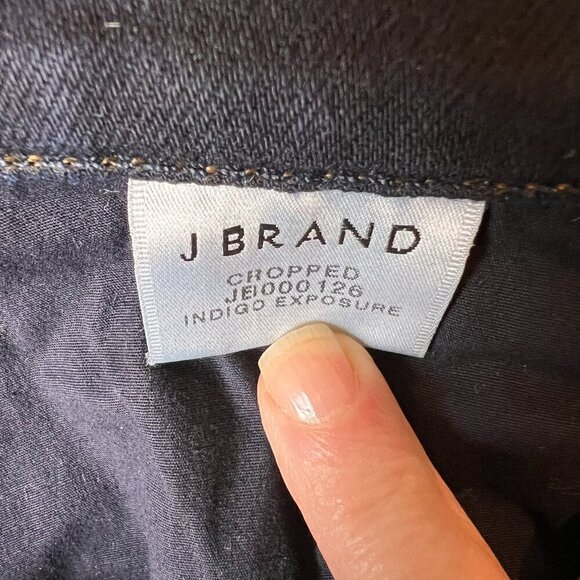 J Brand Jeans Womens Size 28 Dark Washed Cropped Distressed Indigo Exposure - Picture 3 of 16
